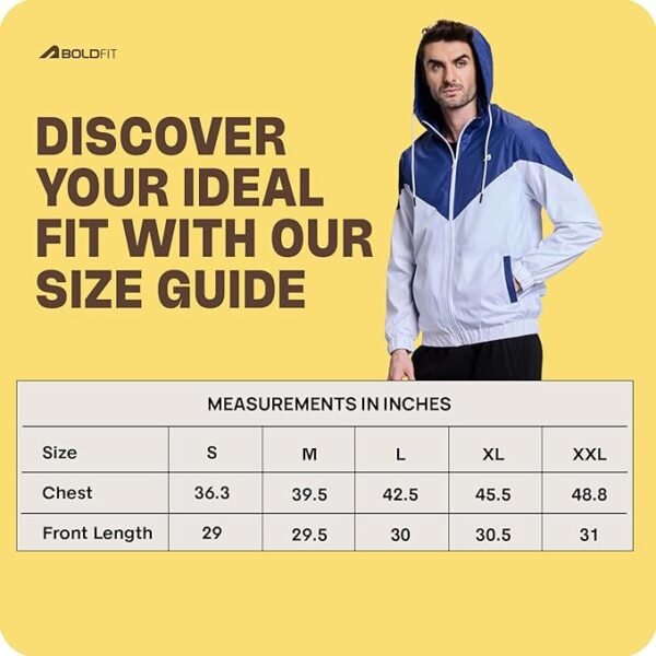 BoldFit Windcheater For Men Lightweight Jacket For Men Winter Wear Polyester Wind Cheaters For Men Track Jackets For Men Regular Fit Mens Jacket Multipurpose Stylish Men Jacket - Blue White L - Image 3