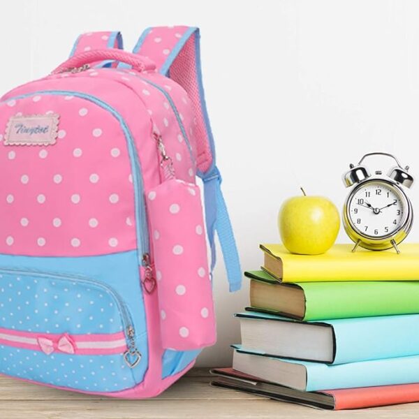 Tinytot School Bag for Girl with Pencil Pouch – 26 Litre, 18 Inches, Durable & Sleek Waterproof Tuition and College Bag for Girls, Multicolored Picnic & Travel Backpack for Girls - Image 5