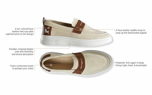 Neeman's The Brunch Loafers for Men | Comfortable, Flexible & Breathable Knitted Upper and Faux Leather - Image 2