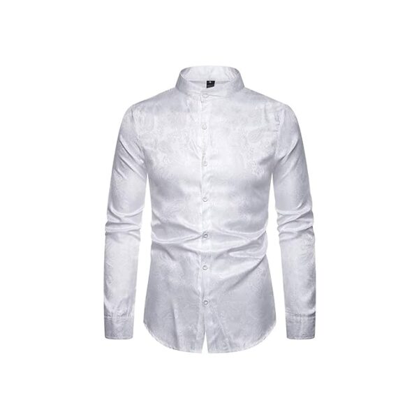 ZAFONI Men Shirts, Mens Dress Shirts Casual Long Sleeve Collar Shirt Men Formal
