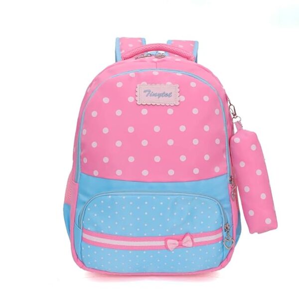 Tinytot School Bag for Girl with Pencil Pouch – 26 Litre, 18 Inches, Durable & Sleek Waterproof Tuition and College Bag for Girls, Multicolored Picnic & Travel Backpack for Girls