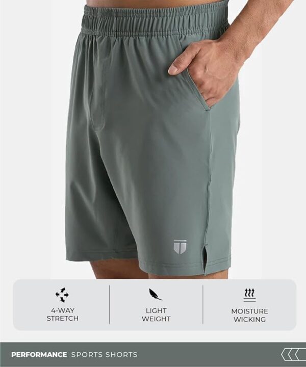 TEGO Men's Core Solid Dry-Fit Polyester Shorts |Zipper Utility with Back Pocket | Shorts for Running, Gym, Outdoor, Workout - Image 6
