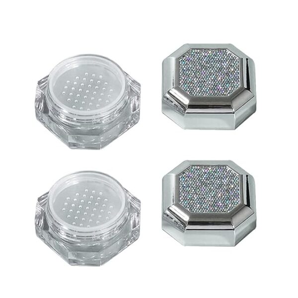 2Pcs 5g Octagonal Makeup Loose Powder Boxes Cases Compact Containers for Women Decor