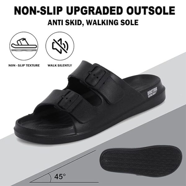 DOCTOR EXTRA SOFT Men's Classic Cushion Sliders/Slippers with Adjustable Buckle Strap for Adult | Comfortable & LightWeight |Stylish & Anti-Skid| Waterproof & Everyday Flip Flops for Gents/Boys D-505 - Image 3