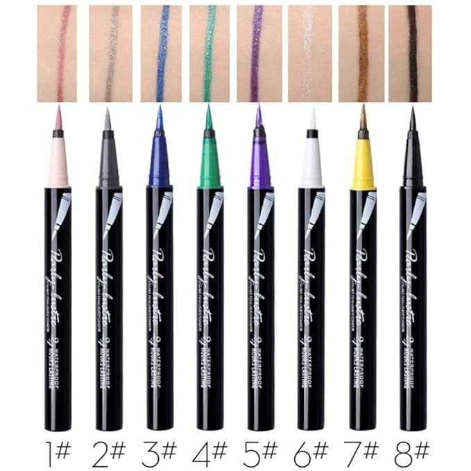 Eyeliner Pencil Eye Liner Pen Green Liquid for Women Girl Matte Long Lasting Professional Smudge Proof and Waterproof Natural Perfect Eye Makeup with Non-dizzy Dyeing (Green) - Image 4