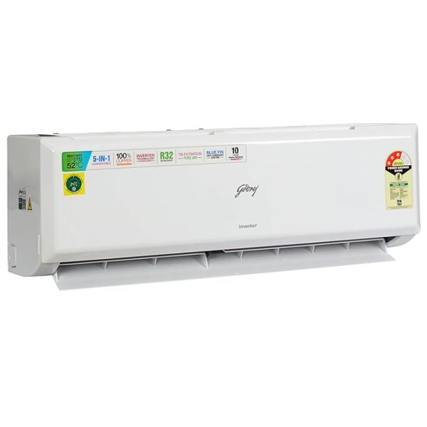 Godrej 1 Ton 3 Star Inverter Split AC (Copper, 2024 model, 5-in-1 convertible, Nano-Coated anti-viral filter AC 1T SIC 12PTC3-WWP, White) - Image 3