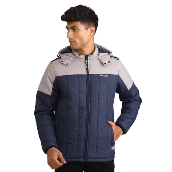Boldfit Jacket For Men Winter Wear Puffer Standard Length Jacket For Men Monsoon Winter Wear For Men Hooded Winter Jackets For Men Padded Bomber Jacket For Men Full Sleeve Men's