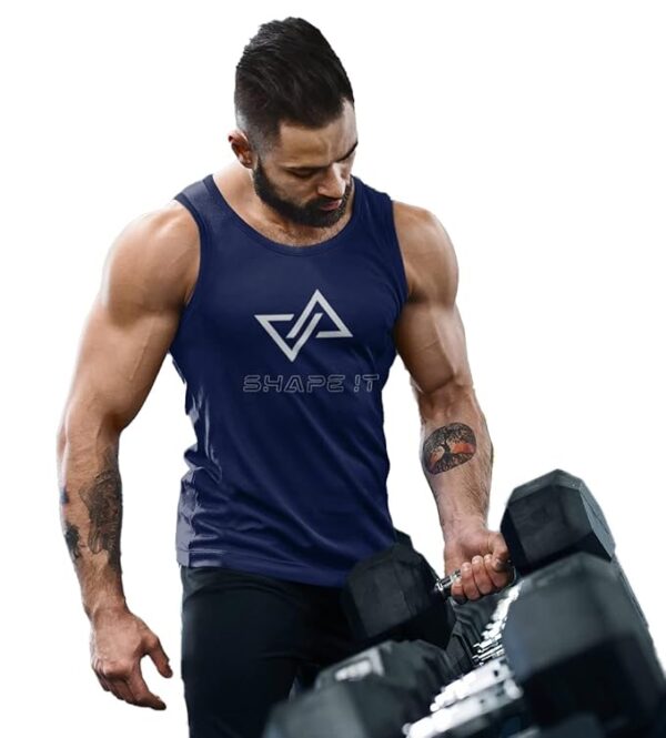 3Colours RGB Men's Active Wear Sleeveless Tank top, Gym Vest, Leisure wear -SHAPE IT - Image 3