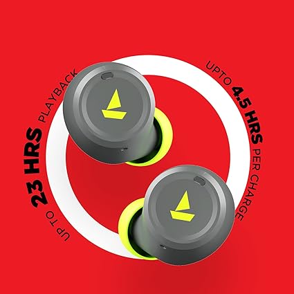 Boat Airdopes 391 Bluetooth Truly Wireless in Ear Earbuds with Qualcomm aptx & CVC, 23 Hours Playback, ASAP Charge, IWP Technology, IPX4, Bluetooth v5.0, Type-c Port and with mic (Spirit Lime) - Image 3