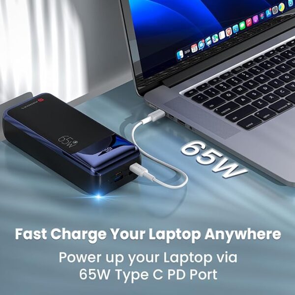 Portronics Ampbox 27K 65W 27000 mAh 4-in-1 Fast Charging Nano Power Bank with 2 Type C PD Output Ports & 2 Mach USB Output Ports Compatible with Laptop, Android Smartphones, iPhones, iPad, Tablet - Image 3