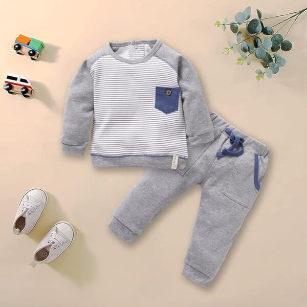 BABY GO Full Sleeves Designer T-Shirt and Pyjama Set for Baby Boys - Image 2