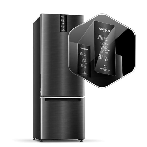 Whirlpool 312 L 3 Star IntelliFresh Convertible Inverter Frost Free Double Door Refrigerator (IFPRO BM INV CNV 370 Steel onyx-Z, 3s) - Image 2