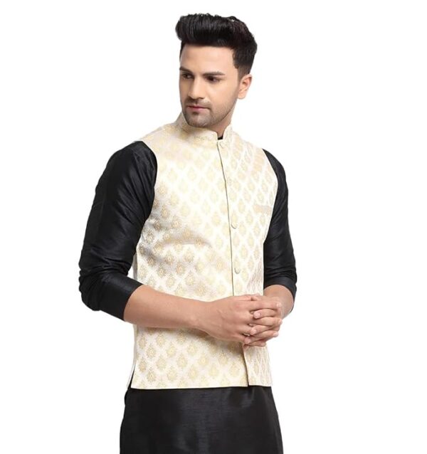 ABH LIFESTYLE Men's Jacquard Stylish Nehru Jacket set. - Image 4