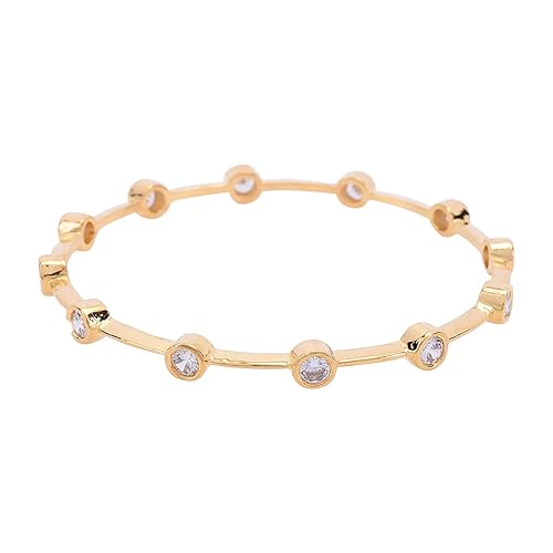 Ratnavali jewels American Diamond Gold Plated White CZ/Diamond Bangles for Women/Girls RV3193W - Image 6