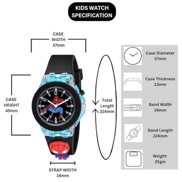 ON TIME OCTUS Kids Analouge Multi-Color Light Cute 3D Cartoon Character Boys and Girls Watch (Multicolour Dial & Colored Strap) - Image 5