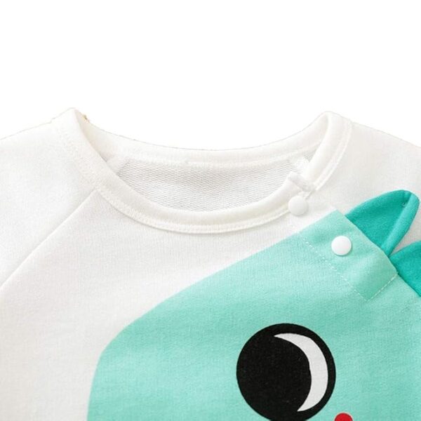 Hopscotch Boys and Girls Cotton Graphic Print Bodysuit In White Color - Image 5