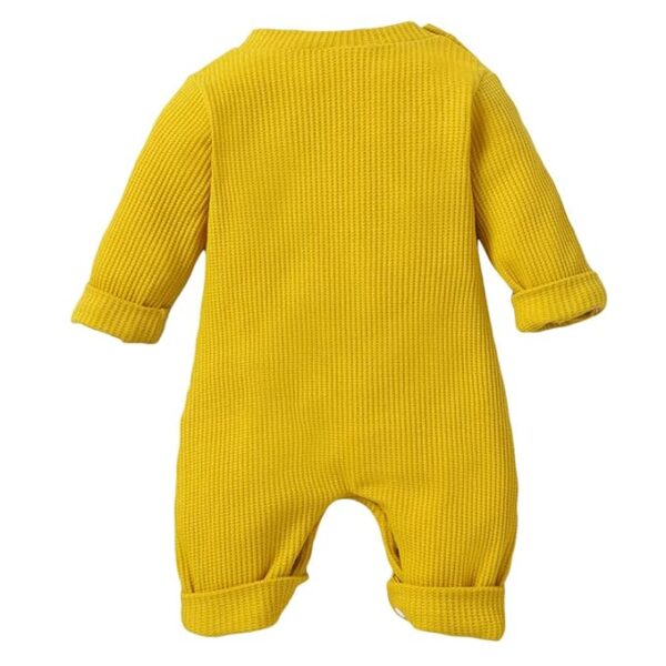 Hopscotch Boys Cotton And Polyester And Spandex Text Print Full-Sleeve Bodysuit in Yellow Color - Image 2