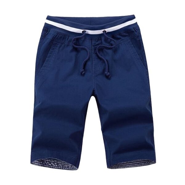 CALANDIS™ Men's Summer Shorts Cotton Joggers Classic Fit Pocket Pants Dark Blue M | Shorts | Mens Clothing - Image 3