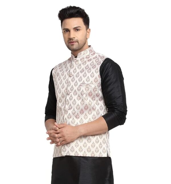 ABH LIFESTYLE Men's Jacquard Stylish Nehru Jacket set. - Image 4