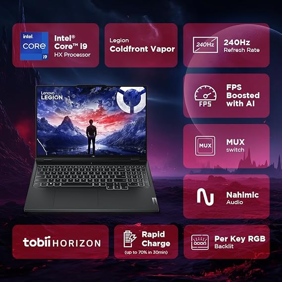 Lenovo Legion Pro 7 Intel Core i9-14900HX 16" (40.6cm) WQXGA IPS 500Nits 240Hz Gaming Laptop (32GB/1TB SSD/Win 11/Office 21/NVIDIA RTX 4090 16GB/100% DCI-P3/3mon Xbox Game Pass/Black/2.6Kg),83DE001JIN - Image 2
