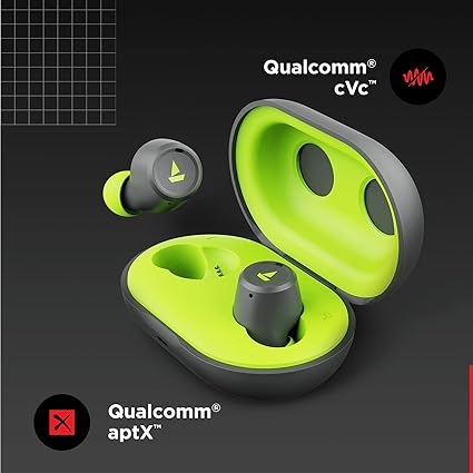Boat Airdopes 391 Bluetooth Truly Wireless in Ear Earbuds with Qualcomm aptx & CVC, 23 Hours Playback, ASAP Charge, IWP Technology, IPX4, Bluetooth v5.0, Type-c Port and with mic (Spirit Lime) - Image 2