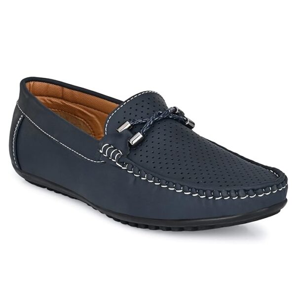AZZARO BLACK Men's Synthetic Leather Slip-On Loafers - Image 2