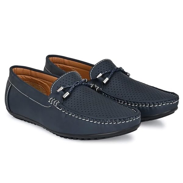 AZZARO BLACK Men's Synthetic Leather Slip-On Loafers