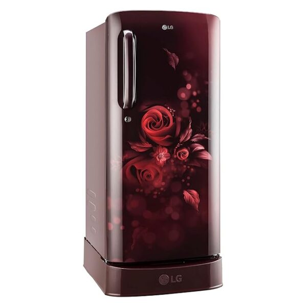 LG 185 L 5 Star Inverter Direct-Cool Single Door Refrigerator (GL-D201ASEU, Scarlet Euphoria, Base stand with drawer) - Image 3