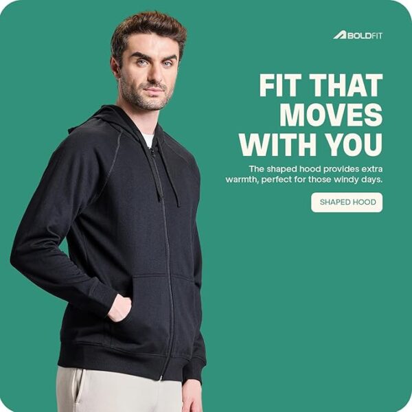 Boldfit Hoodies for Men Stylish Sweat Shirt Men Winter Jacket for Men Winter Wear for Men Thermal Insulation Mens Jacket Full Zipper Pullover for Men Fleece Sweatshirt for Man Hoodies for Man Hoodie - Image 5