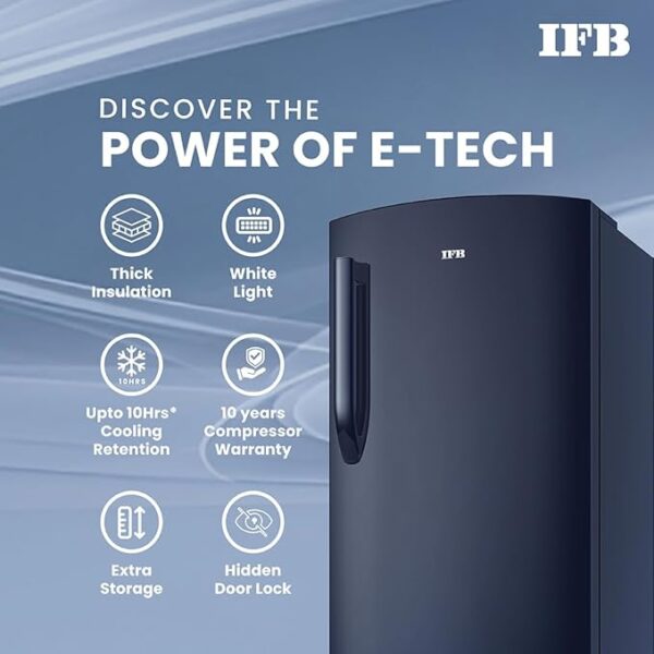 IFB 187L 2 Star Direct-Cool Single Door Refrigerator (IFBDC-2132NCSE, Blue) Extraordinary Storage with Humidity Controller - Image 5