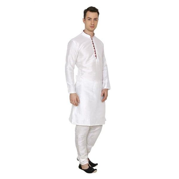 Royal Kurta Men's Silk Blend Kurta Pyjama Set - Image 4