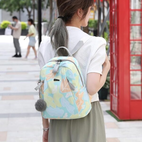 MOCA Fashionable Casual Nylon Backpack for Womens Girls M Size Multipurpose BagPack Travel, Casual, College, Office, Work, Diwali Gift Bag Women - Image 3