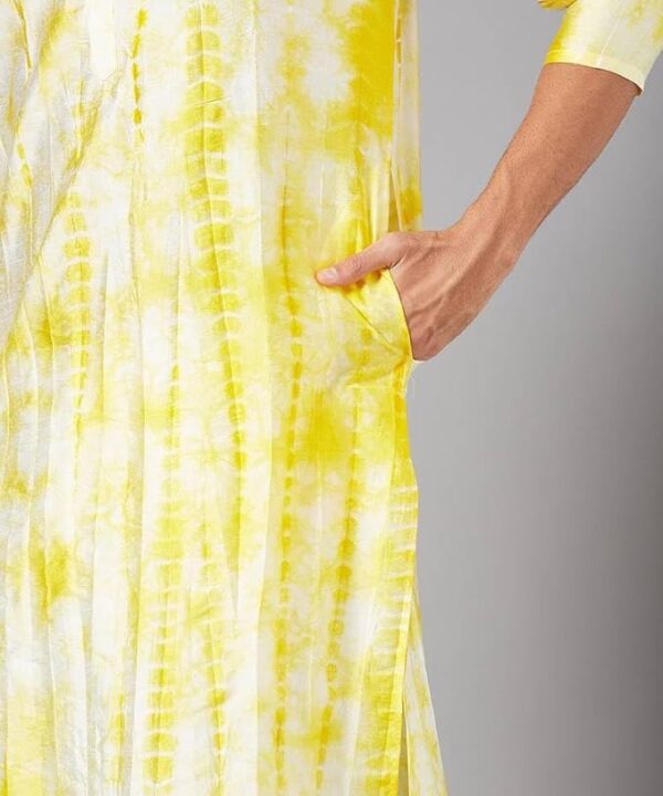 LookMark Men's Regular Cotton Blend Printed Long Kurta Suitable for All Indian Wedding, Occasions, and Festivals - Image 5