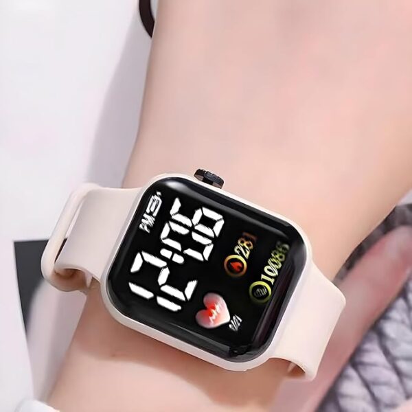 Acnos 6 Colours Luminous LED Display Fashionable Children Kids Digital Watches Waterproof Sports Square Electronic Led Watch for Kids Boy Baby Girls Digital Watch for Kids - Image 5