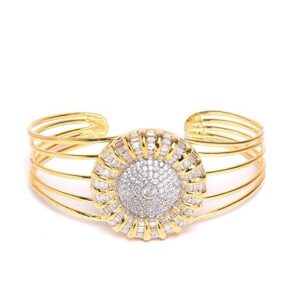 Priyaasi American Diamond Gold Plated Bracelets For Women and Girls (Gold)