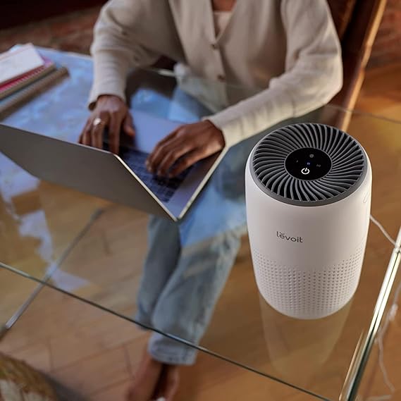 LEVOIT Core Mini Air Purifier for Coverage Area 183 Sq Ft, H13 True HEPA Filter, Remove 99.97% Dust, Smoke, & Pollen, With Fragrance Sponge, 2 Years Warranty, White - Image 2