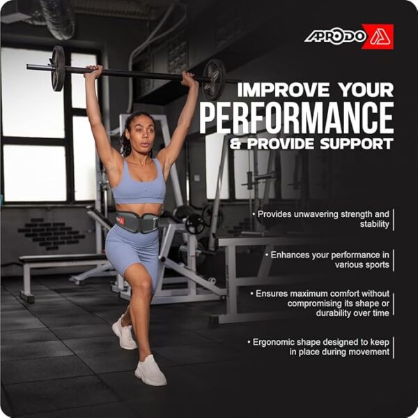 APRODO Power Guidance Nylon Weightlifting Belt Lumbar Waist Support Trainer Protector Belts for Weight Lifting Fitness Sport Gym for Men and Women - Image 2