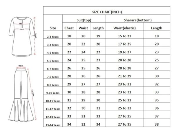 White Button Kid's Georgette Sharara Suit - Image 3