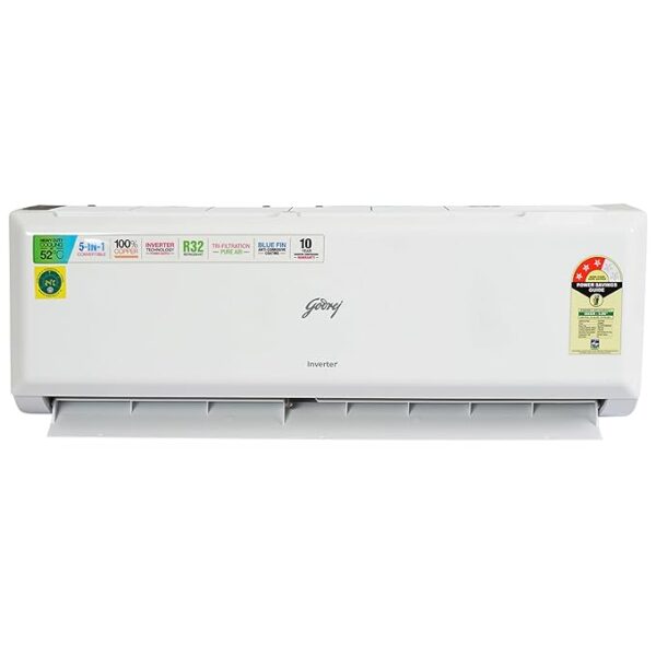 Godrej 1 Ton 3 Star Inverter Split AC (Copper, 2024 model, 5-in-1 convertible, Nano-Coated anti-viral filter AC 1T SIC 12PTC3-WWP, White) - Image 6
