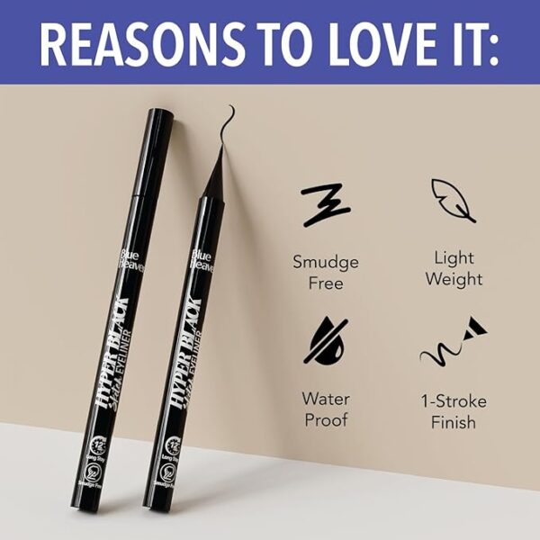 Blue Heaven Hyper Black Sketch Eyeliner Pen|Upto 12hr Stay with Matte Finish|Waterproof & Smudge Proof |One Stroke Easy Application|With Advanced Steel Ball Technology - Image 3