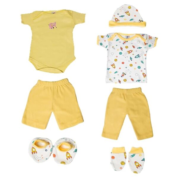 Newborn Baby Clothing Set | Soft & Comfortable extra-soft hosiery fabric | Unisex Gift Pack for Boys & Girls | 13-Piece Baby Clothes Set | Yellow Colour | 0-4 months| Baby Shower Gift