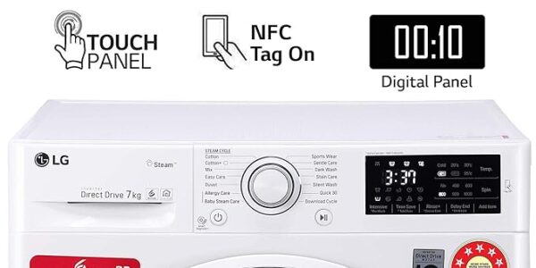 LG 7.0 kg 5 Star Inverter Fully-Automatic Front Loading Washing Machine (FHT1007ZNW, White, 6 Motion Direct Drive) - Image 5