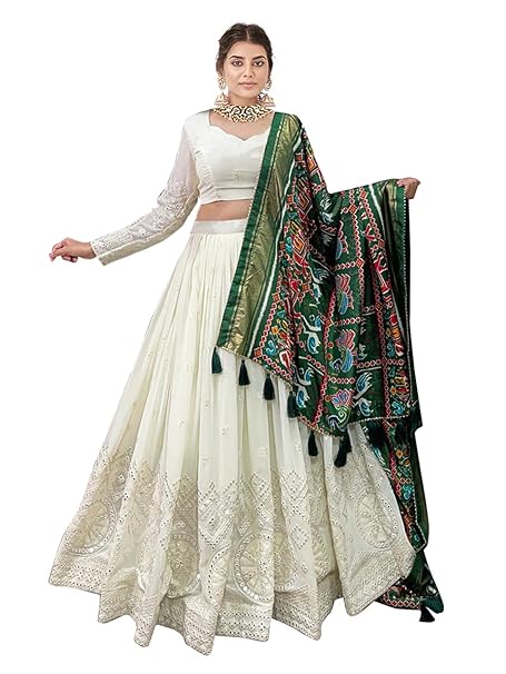 TRENDMALLS Women's Georgette Embroidery Lehenga Choli with Dupatta I Navratri Stylish Lehenga Choli for women