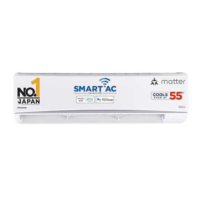Panasonic 2.2 Ton 4 Star Premium Wi-Fi Inverter Smart Split AC(55 Deg. C Operation, Copper Condenser, 7in1 Convertible, True AI, 4-Way Swing, PM 0.1 Filter, CS/CU-QU26BKYFM, 2025 Model, White)