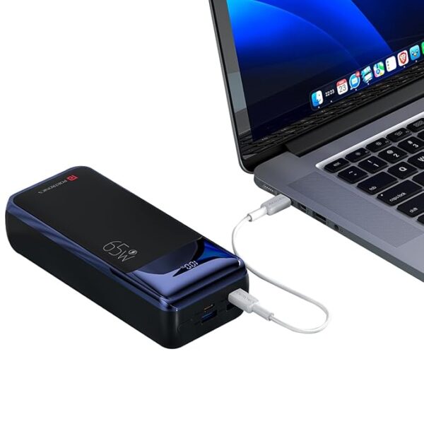 Portronics Ampbox 27K 65W 27000 mAh 4-in-1 Fast Charging Nano Power Bank with 2 Type C PD Output Ports & 2 Mach USB Output Ports Compatible with Laptop, Android Smartphones, iPhones, iPad, Tablet