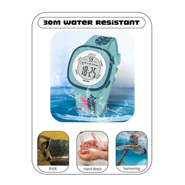 SPIKY Digital Sports Watch for Kids | Multifunctional, Luminous Display, Alarm | Water Resistant & Printed Silicone Strap | Best Birthday Gift Wrist Watches for Girls & Boys | Age 2-14 yrs - Image 5