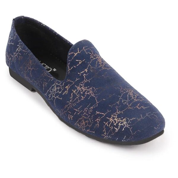 FAUSTO Men's Velvet Printed Ethnic Wedding Party Prom Slip On Loafer Shoes - Image 5