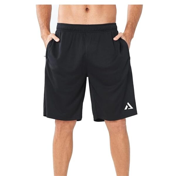 KART BLACK Men’s Athletic Active Wear Shorts | Workout or Gym | Lightweight Quick Dry Polyester Lycra Shorts - Image 5