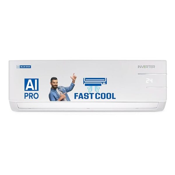 Blue Star 1.5 Ton 5 Star, 60 Months Warranty, Inverter Split AC (Copper,Convertible 5 in 1 Cooling, Multi Sensors Blue Fins, Self Diagnosis, IC518YNUR, White)