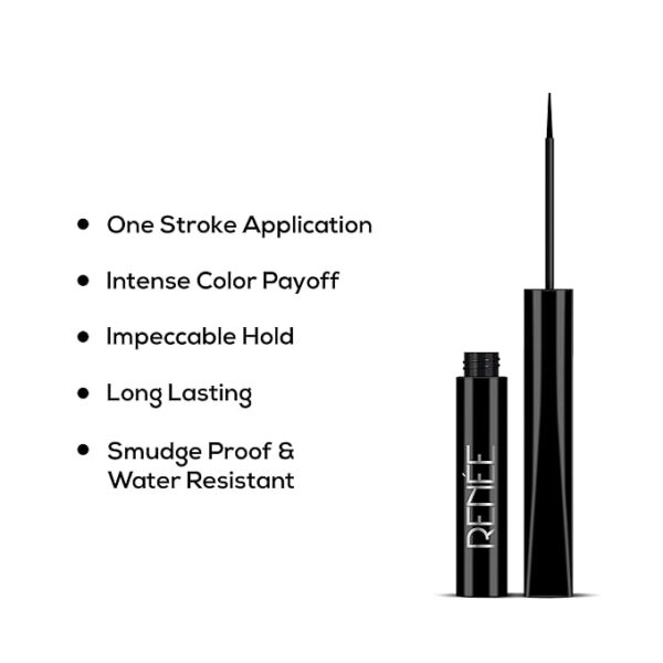 RENEE Extreme Stay Liquid Eyeliner 3x Black 4.5ml, Intense, Vibrant Color Payoff | One Swipe, Long Lasting, Matte, Waterproof, Smudge-proof All Day Shades | Infused With Castor Oil - Vegan - Image 5